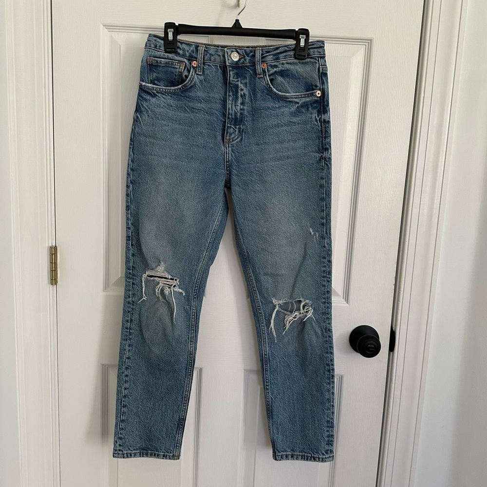 Zara high waste straight/skinny jeans size 6